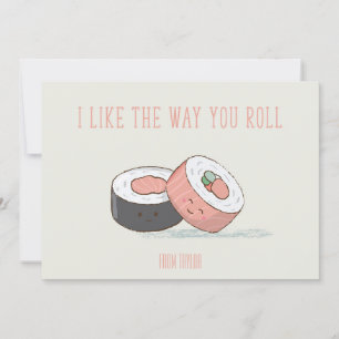 Classroom Valentine Sushi-rotkort Inbjudningar
