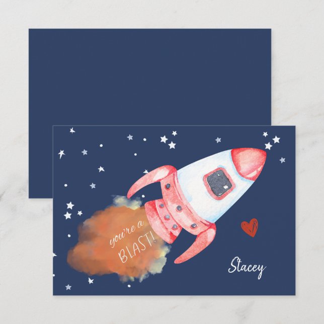 Classroom Valentine "You're a Blast!" (Fram/baksida)