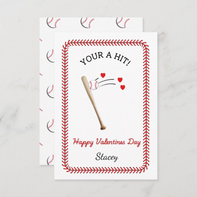 Classroom Valentine "You're A Hit" (Fram/baksida)