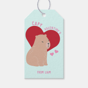 Classroom Valentines dag Capybara Presentetikett