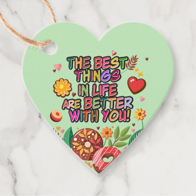 Classroom Valentines Day Boho Donuts and Flowers Gåvor Etiketter (Framsida)