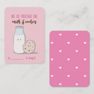 Classroom Valentines Mjölk och Cookies Anteckningskort