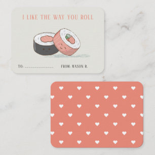 Classroom Valentiness Sushi Rolls Anteckningskort