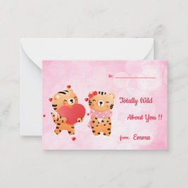 Classroom-Vild om dig Tigers Valentine Anteckningskort