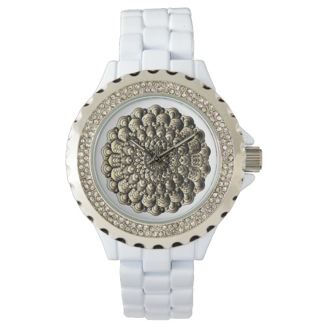 Classy 3D Stil Mandala Blommönster Armbandsur (Framsida)