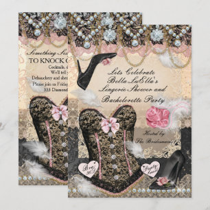 Classy and Elegant Lingerie Bachelorette Party Inbjudningar