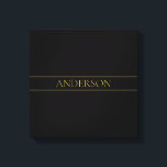 Classy Anpassade Guld Text & Linjer Canvastryck<br><div class="desc">Ditt eget namn eller varumärke.</div>