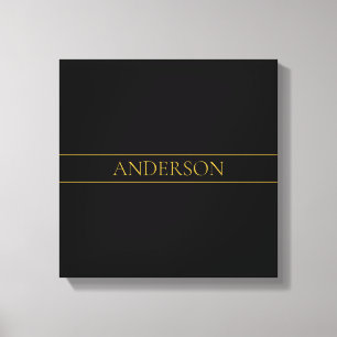Classy Anpassade Guld Text & Linjer Canvastryck