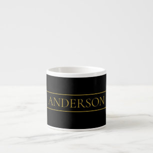 Classy Anpassade Guld Text & Linjer Espressomugg