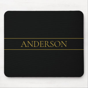 Classy Anpassade Guld Text & Linjer Musmatta
