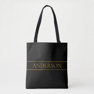 Classy Anpassade Guld Text & Linjer Tygkasse