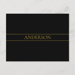 Classy Anpassade Guld Text & Linjer Vykort