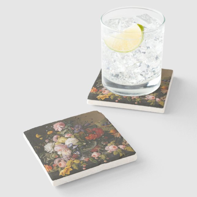 Classy Antique Blommigt still Life Fine Art Painti Stenunderlägg (Sidan)