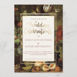Classy Antique Fruit still Life Wedding-inbjudan Inbjudningar