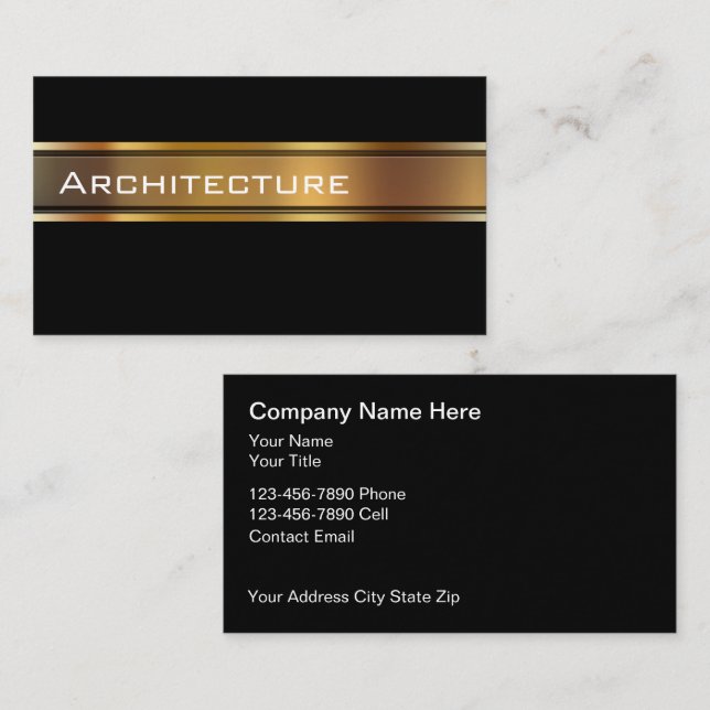 Classy Architect Business Cards Visitkort (Fram/baksida)