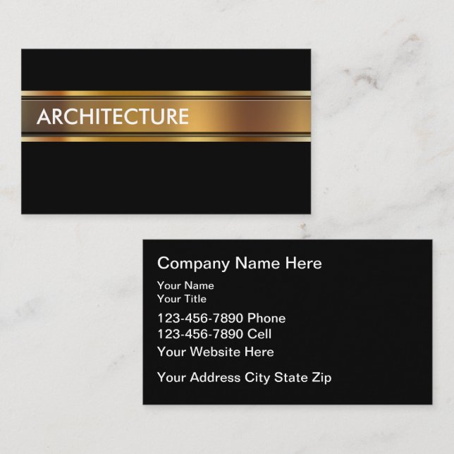 Classy Architect Modern Business Cards Visitkort (Fram/baksida)