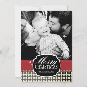 Classy Argyle julfotoport Julkort