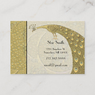 Classy Art nouveau Vintage Peacock Boutique-kort Visitkort