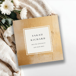 Classy Artistic Beige Guld Oil Paint Struktur Fyrkantigt Visitkort