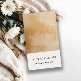 Classy Artistic Beige Guld Oil Paint Struktur Visitkort