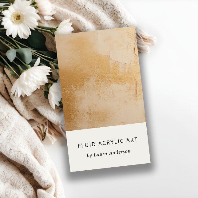Classy Artistic Beige Guld Oil Paint Struktur Visitkort (Skapare uppladdad)