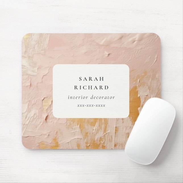 Classy Artistic Bush Pink Gold Oil Paint Business Musmatta (Med mus)