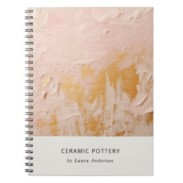 Classy Artistic Bush Pink Gold Oil Paint Texture Anteckningsbok