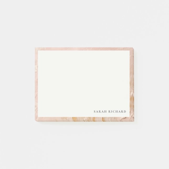 Classy Artistic Bush Pink Gold Oil Paint Texture Post-it Block (Framsida)