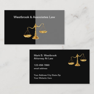 Classy Attorney Guld Tone of Justice Visitkort