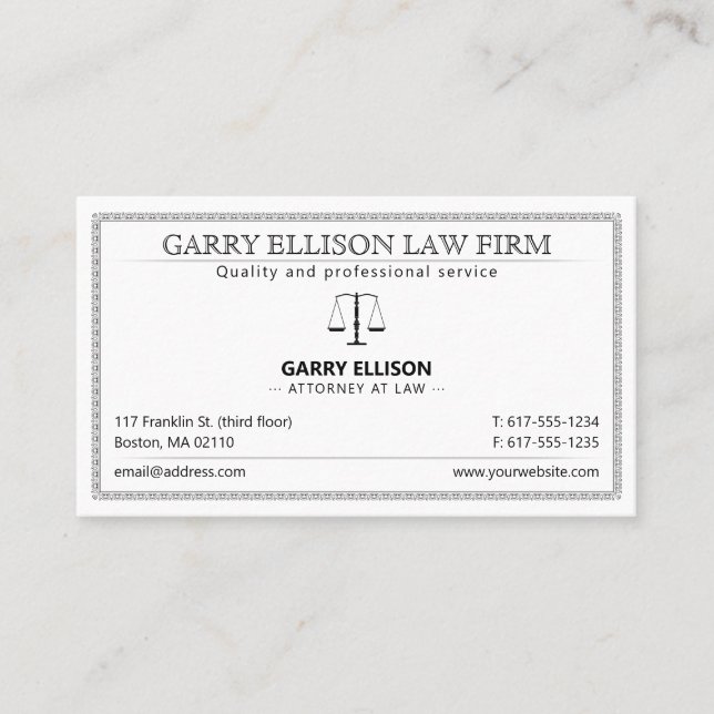 Classy Attorney Law | Advokat Visitkort (Framsida)