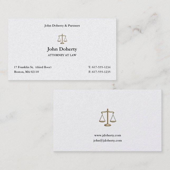 Classy Attorney Law | Advokat Visitkort (Fram/baksida)