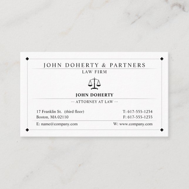 Classy Attorney Law | Advokat Visitkort (Framsida)