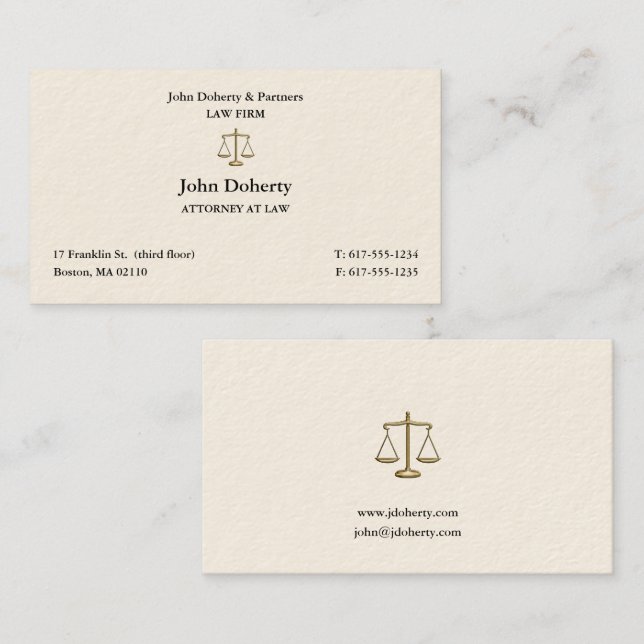 Classy Attorney Law | Advokat Visitkort (Fram/baksida)