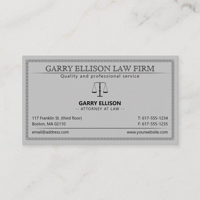 Classy Attorney Law | Advokat Visitkort (Framsida)