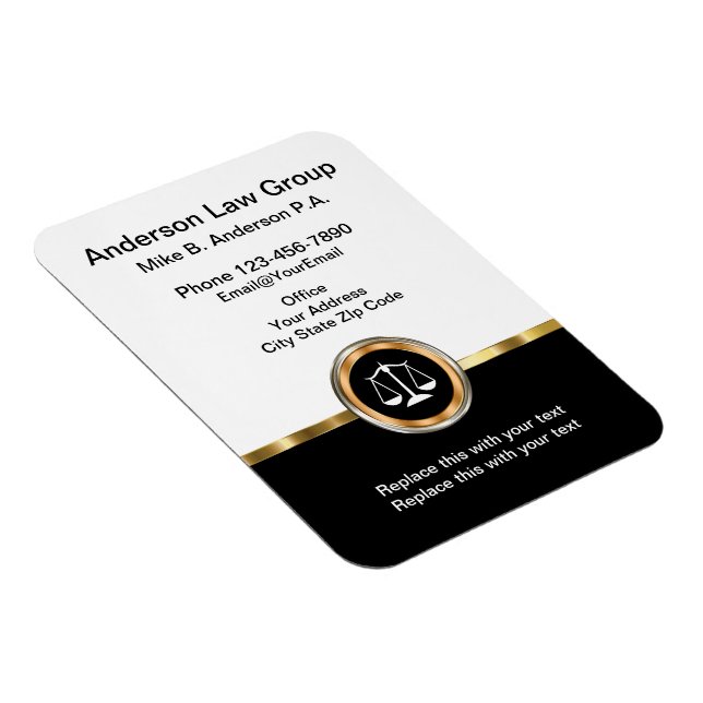 Classy Attorney Magnetic Businesscards Magnet (Högersidan)