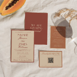 Classy Auburn Copper Old Money Fancy Wedding Inbjudningar