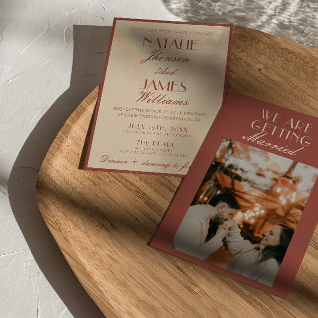 Classy Auburn Copper Old Money Luxury Wedding Inbjudningar (Skapare uppladdad)