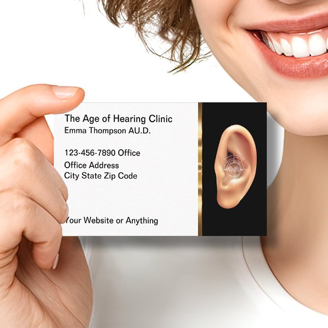 Classy Audiologist Hearing Center Business cards Visitkort (Skapare uppladdad)