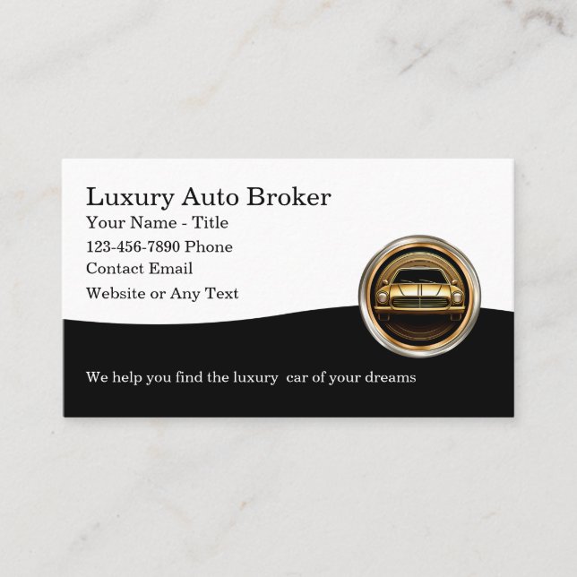 Classy Auto Broker Luxury Fordon Search Visitkort (Framsida)