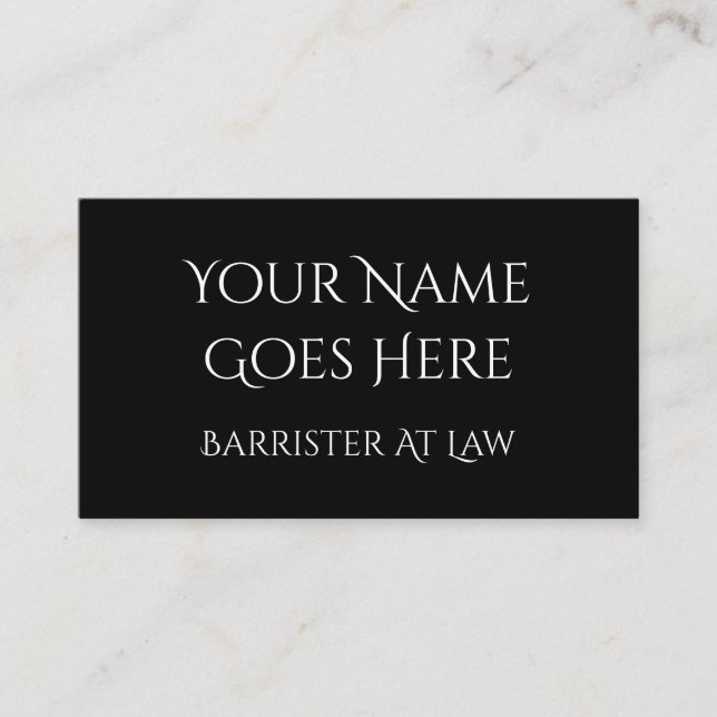 Classy Barrister vid Law Affärskort Visitkort (Framsida)