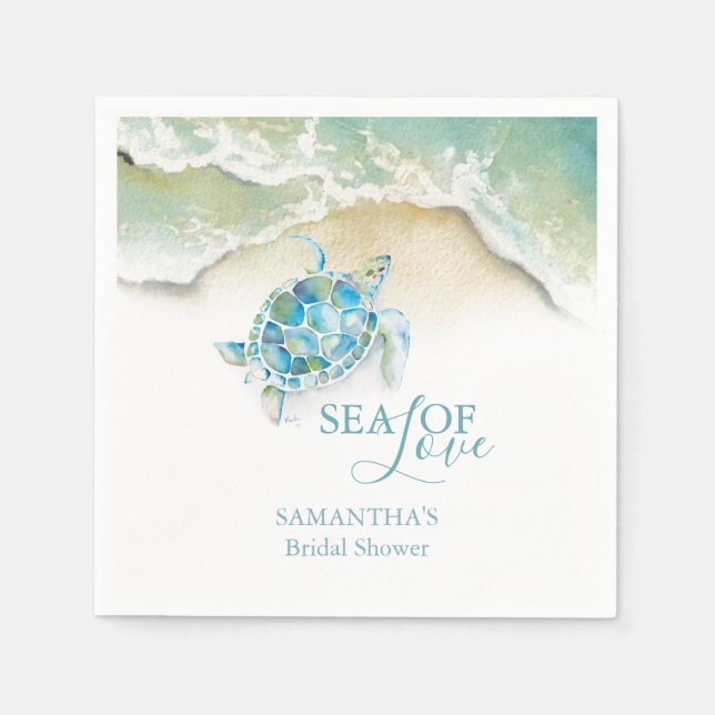 Classy Beach Bridal Shower Napkins Pappersservett (Framsidan)