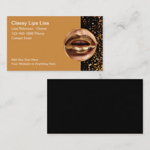 Classy Beauty Guld Färgad Lipstick Affärskort Visitkort