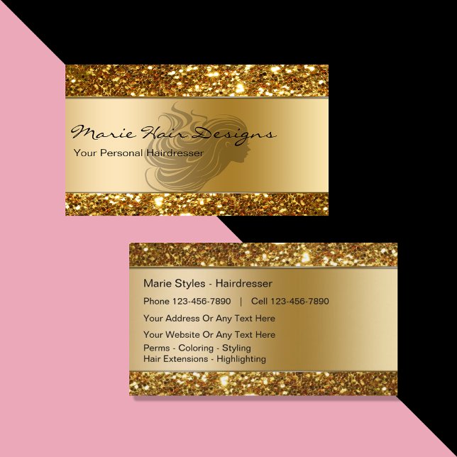 Classy Beauty Hairdresser Business Cards Visitkort (Skapare uppladdad)