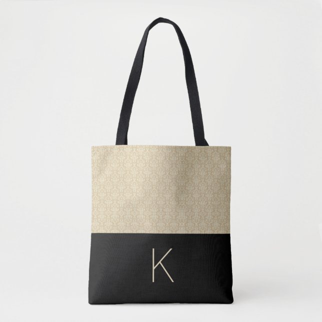 Classy Beige and Black Tygkasse (Framsida)