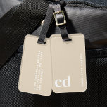 Classy Beige Cream Monogram Bagagebricka<br><div class="desc">Den här Classy Beige Cream Monogram Luggage Tag gör perfektens julklapp! Oavsett om du är tittar för julklappsider för kvinnor eller unika julklappsider för kvinnor, kombinerar den här märkrn elegans och praktisk användning. Idealisk för dem som söker efter julklappar för att underlätta resan, är det också perfekt för julklappsider för...</div>