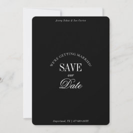 Classy Black and White Elegant Save the Date Card Spara Datumet