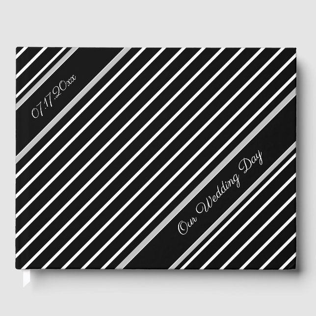 Classy Black and White Gästböcker (Framsida)