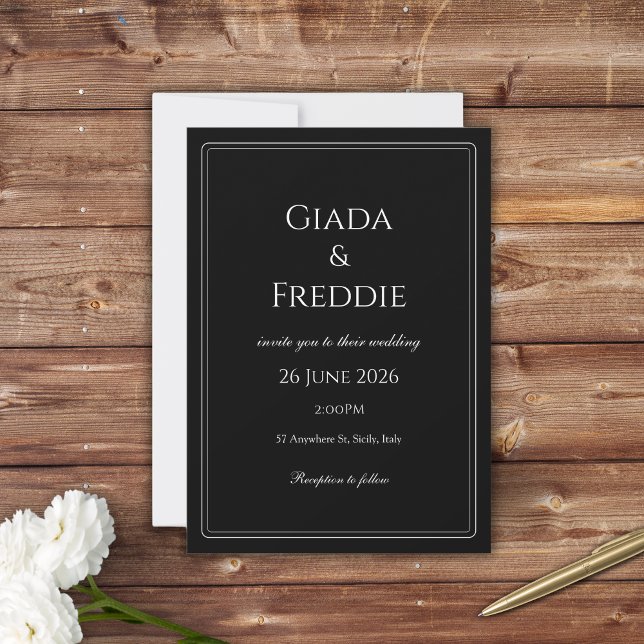 Classy Black and White Inbjudningar (Skapare uppladdad)