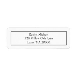 Classy Black and White Returadress Etikett