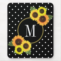 Classy Black Antique Blommigt Polka dots Monogram